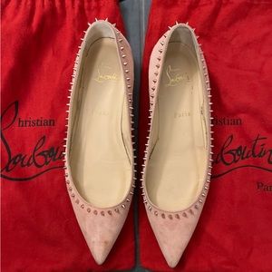 Dusty Rose Christaian Louboutin Spike Flats (38.5)